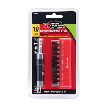 Blu-Mol Xtreme Blu-Mol Xtreme Impact Driver Bit Set 11 pc E0217058